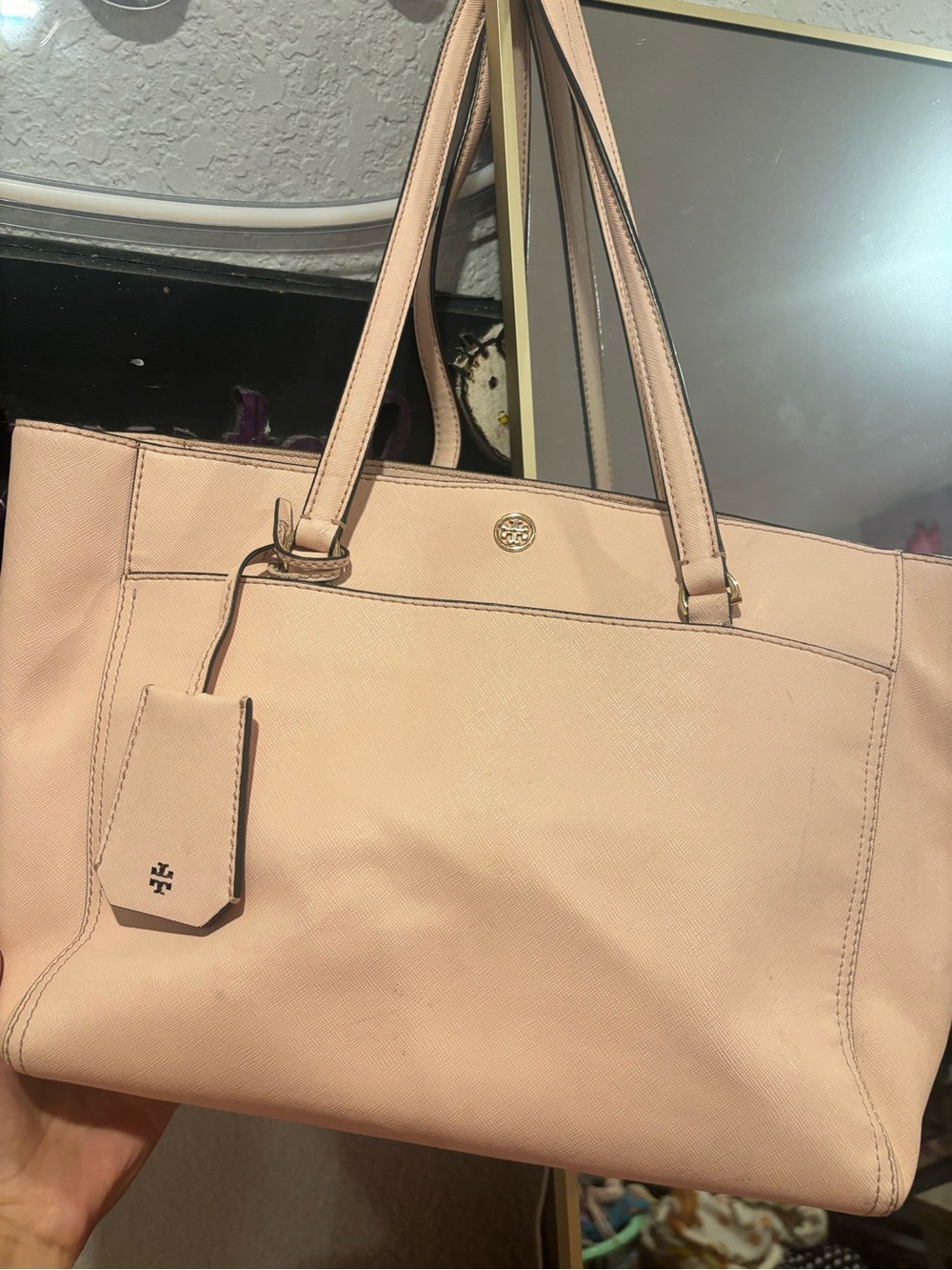 Tory Burch Blush Saffiano Leather Tote